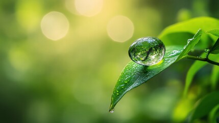 Freshness capture: Reflecting nature's essence within water droplet sphere