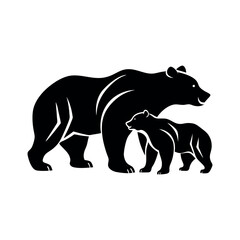 Bear Silhouette for Wildlife Scene Concept