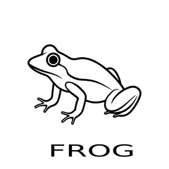 Simple Frog Line Art Vector Design for Nature and Animal Themes