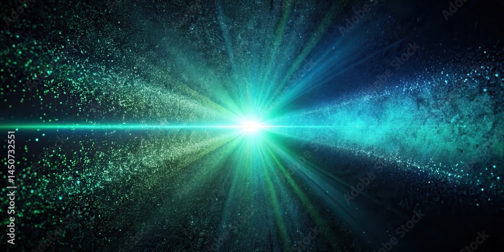 Aufkleber A radiant light source emanates from the center, illuminating a field of shimmering particles, creating a mesmerizing cosmic spectacle.