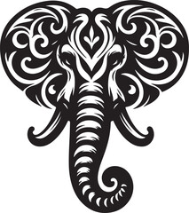 Naklejka premium Stylized elephant head