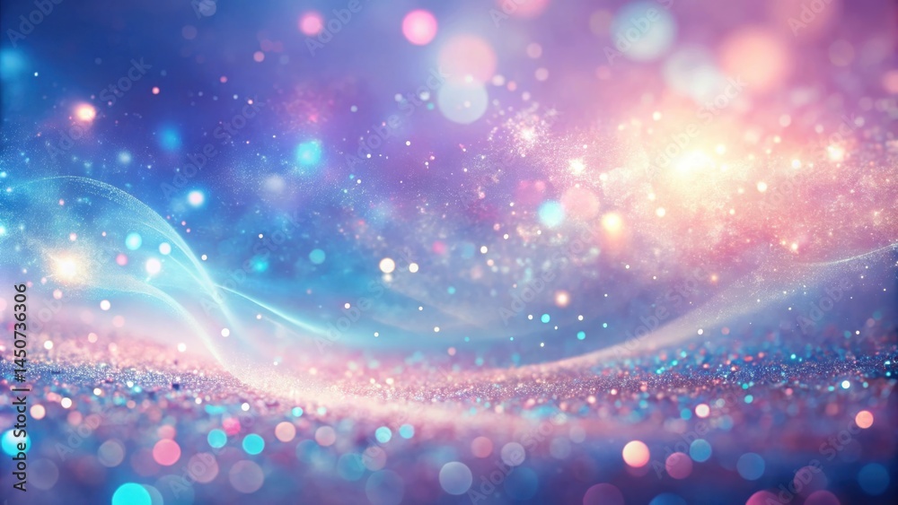 Poster Abstract Dreamy Glitter Background with Sparkling Lights and Blurred Bokeh Effects