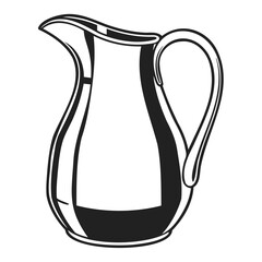 Vector illustration of a vintage pitcher jug for water juice or milk kitchenware and drinkware design element isolated on transparent background