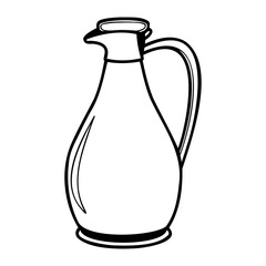 Outline drawing of a carafe pitcher for water juice or other beverages vector illustration simple design 100 isolated on transparent background