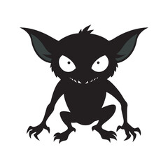 Gremlin Creeping Fantasy Creature Silhouette