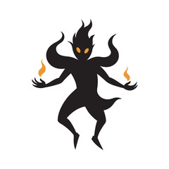 Fire Spirit Energy Burst Silhouette Illustration