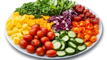 Colorful vegetable salad fresh ingredients healthy food vibrant colors dietary