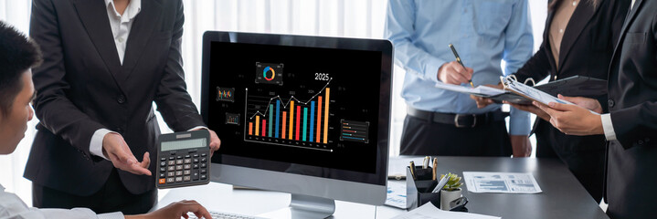 Business data dashboard provide business intelligence analytic for marketing strategy planning...