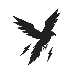 Fototapeta premium Thunderbird Flying Above Clouds Silhouette