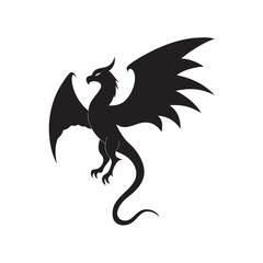 Winged Serpent Flying Creature Silhouette