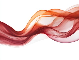 Abstract flowing fabric in shades of red and orange on a white background creating a dynamic and elegant visual soft and airy texture for graphic design projects