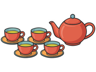 Japanese teapot icon isolated vector illustration on white background