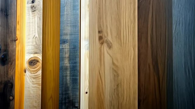 Vibrant wooden planks array highlighting natural patterns and textures