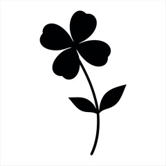 Obraz premium Minimalistic Black Shamrock Illustration on White Background for Saint Patrick's Day