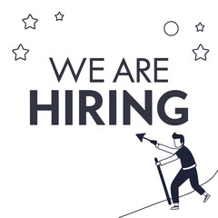 Fototapeta premium We Are Hiring Vector Typography Design – Bold Modern Recruitment Graphic Illustration