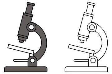 Side by side microscope outline shows gray filling beside black line art figure