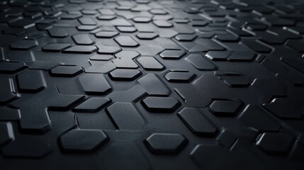 Obraz premium Dark gray hexagonal texture background geometric 3 d pattern