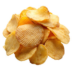 potato chips party food isolated on transparent background. Generative AI