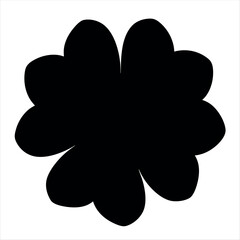 Black and white floral design resembling a stylized cloud like shape