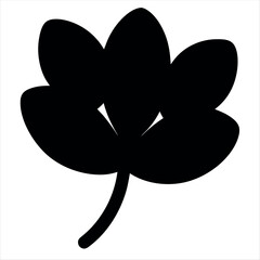 Fototapeta premium Silhouette of a stylized three leaf clover design with short stem