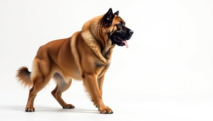 Obraz premium Majestic mastiff, powerful stance, white background, animal, strong