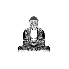 buddha statue vector illustration
