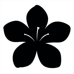Elegant Silhouette of a FivePetaled Flower on a White Background Graphic