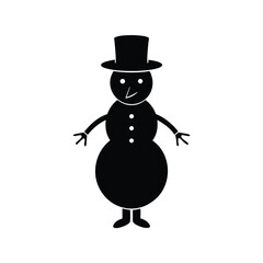 snowman with hat on white background