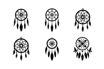 Dream Catcher silhouette vector bundle, Dream Catcher silhouette