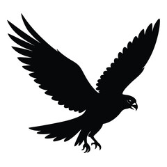 Fototapeta premium Falcon Landing in Silhouette Style