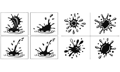 Set of black and white flower silhouettes with tribal and floral patterns, ideal for tattoo design and decoration