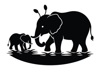 Baby Elephant Splashing in a Muddy Waterhole