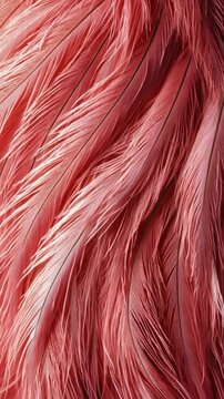 Abstract red texture of shiny hair and feathers creates a beauty of color with a textured pattern
