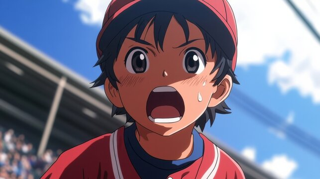 Baseball anime kid