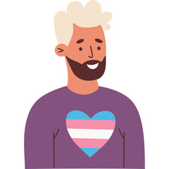 LGBT man with Rainbow Symbols Transgender