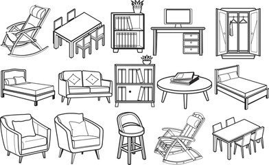 Creative farnuter outline icon vector illustratio