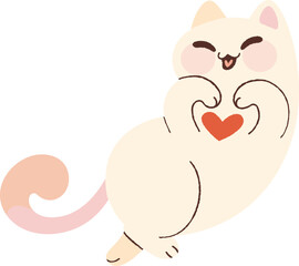 Cute Cat with Heart