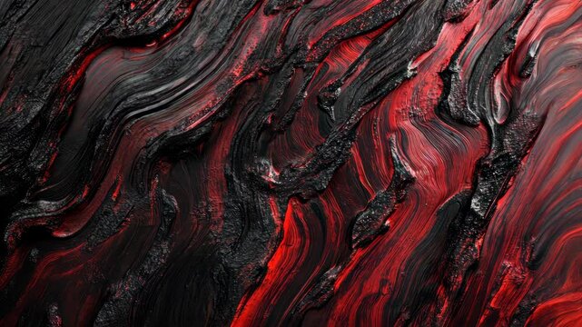Flowing lava texture with dynamic vibrant red and black swirls