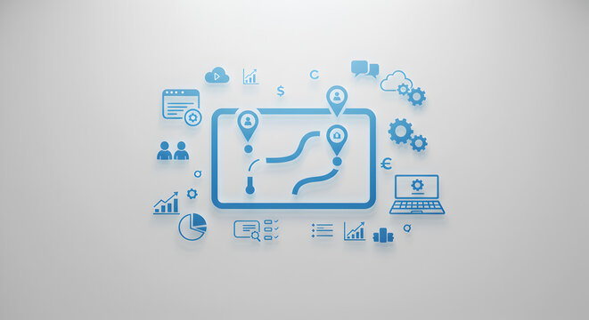 Business strategy and planning digital marketing analytics and data analysis concept illustration