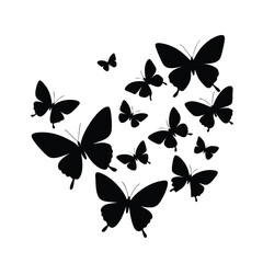 Fototapeta premium flying butterflies silhouette clean and bold vector