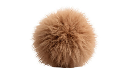 A fluffy sphere of light brown fur isolated against a stark creating contrast effect transparent background png