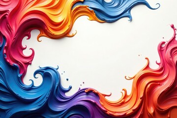 Abstract swirling paint colors forming a dynamic pattern , illustration, abstract, visual
