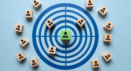 Target audience analysis concept with focus on customer segmentation and market targeting strategy