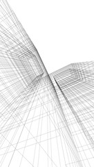 Building 3d structure. Architectural background. 