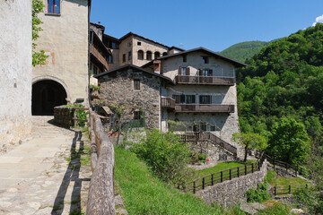 Il villaggio di Cornello dei Tasso a Camerata Cornello in provincia di Bergamo, Lombardia, Italia.