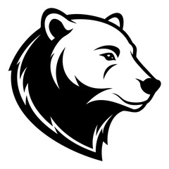 Bear head vector illustration for logo design mascot animal graphic art and wildlife concept template isolated on transparent background