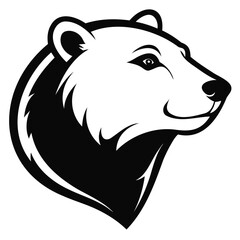 Bear head vector illustration black and white wildlife animal grizzly silhouette nature graphic design art 100 isolated on transparent background