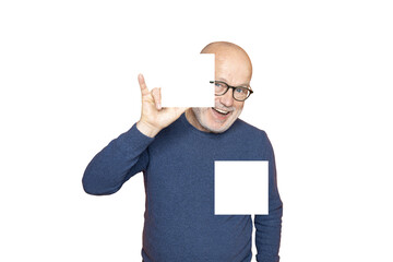 A man with three fingers waving happily