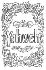 Obraz premium Black and white cute Bible story, white background for coloring
