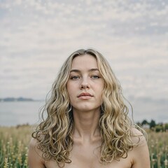 Girl in flower background 